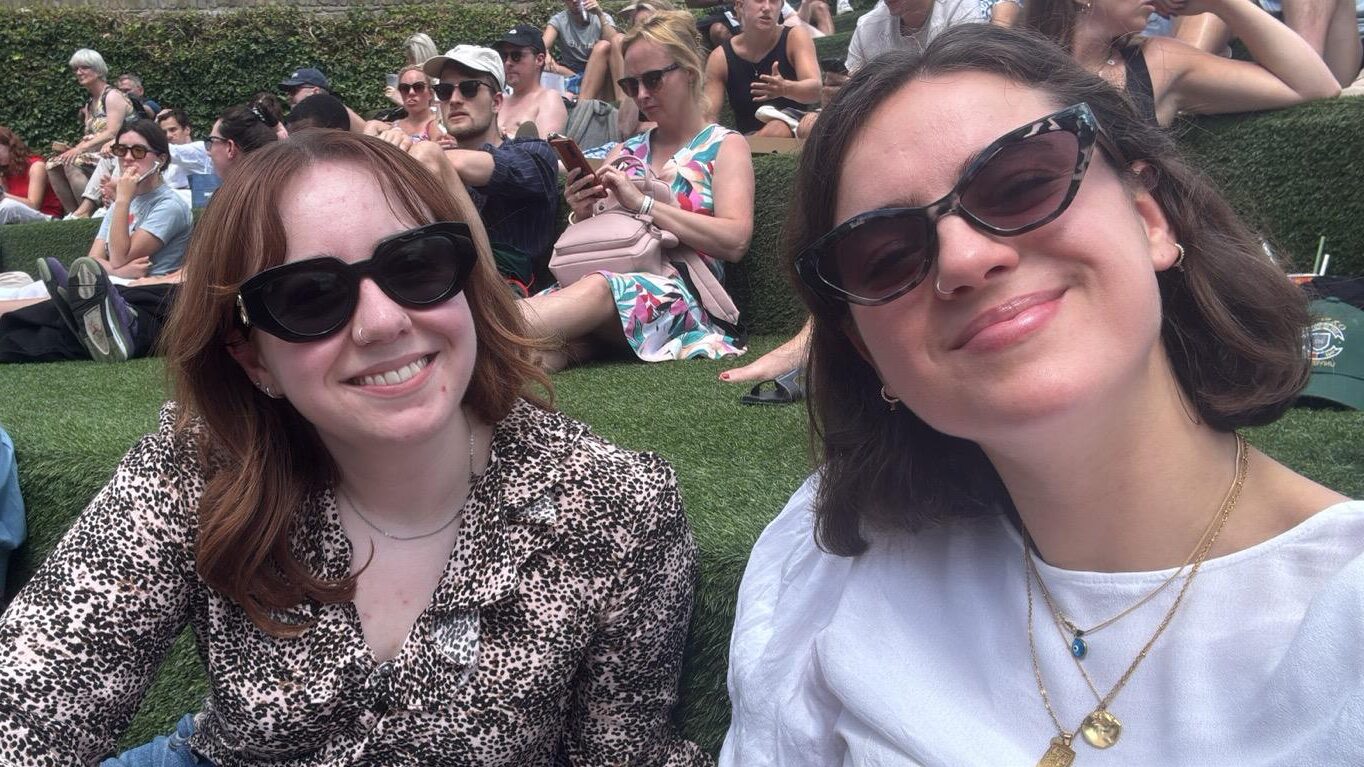 Team_trip_to_watch_wimbledon_in_coal_drops_yard_Sabrina_and_Neve_selfie